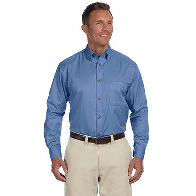 Harriton Mens Long-Sleeve Twill Shirt With Stain-Release - EZ Corporate Clothing
 - 10