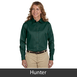 Harriton Ladies Long-Sleeve Twill Shirt With Stain-Release - EZ Corporate Clothing
 - 9