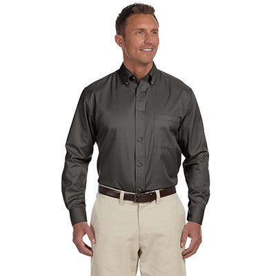 harriton dress shirts Harriton M500 Men's Easy Blend Long-Sleeve Twill Shirt with Stain-Release