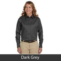 Harriton Ladies Long-Sleeve Twill Shirt With Stain-Release - EZ Corporate Clothing
 - 6