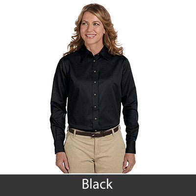 Harriton Ladies Long-Sleeve Twill Shirt With Stain-Release - EZ Corporate Clothing
 - 3