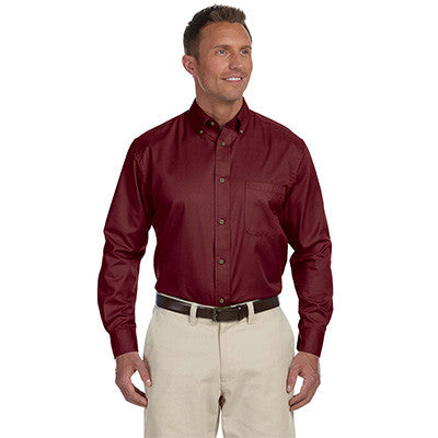 Harriton Mens Long-Sleeve Twill Shirt With Stain-Release - EZ Corporate Clothing
 - 18