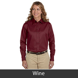 Harriton Ladies Long-Sleeve Twill Shirt With Stain-Release - EZ Corporate Clothing
 - 18