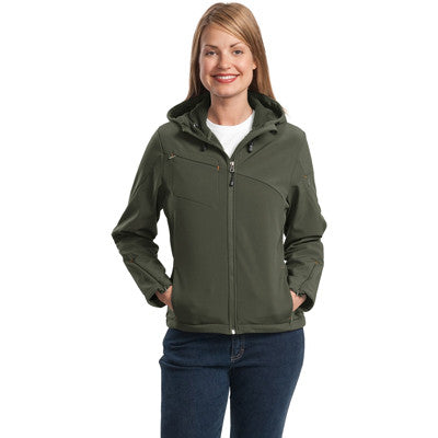 Port Authority Ladies Textured Hooded Soft Shell Jacket Work Gear – EZ ...