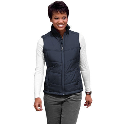 Women's Puffy Vest – Water-Resistant, Zip Front, Drawcord Hem, Port Pocket For Embroidery