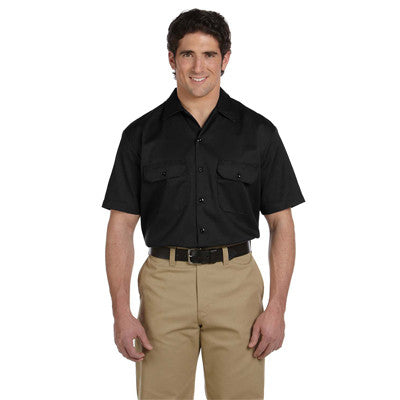 black dickies dress shirt Genuine Dickies Men's FLEX Long Sleeve Work Shirt with Temp Control Cooling
