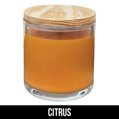 14 oz. Candle in a Glass Holder with Wood Lid - LZR