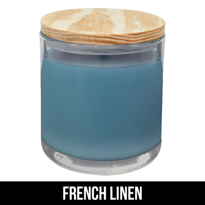 14 oz. Candle in a Glass Holder with Wood Lid - LZR