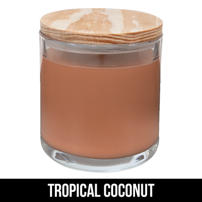 14 oz. Candle in a Glass Holder with Wood Lid - LZR