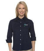 Sansum Clinic Devon & Jones Ladies 3/4-Sleeve Stretch Poplin Blouse - EZ Corporate Clothing
 - 1