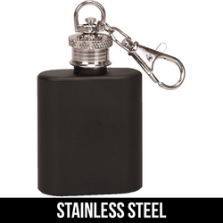 Custom Engraved 1 oz. Stainless Steel Flask Keychain - LZR