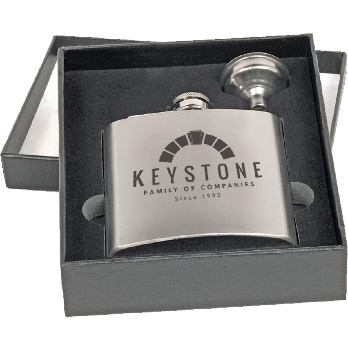 6 oz. Stainless Steel Flask Set in Presentation Box - LZR