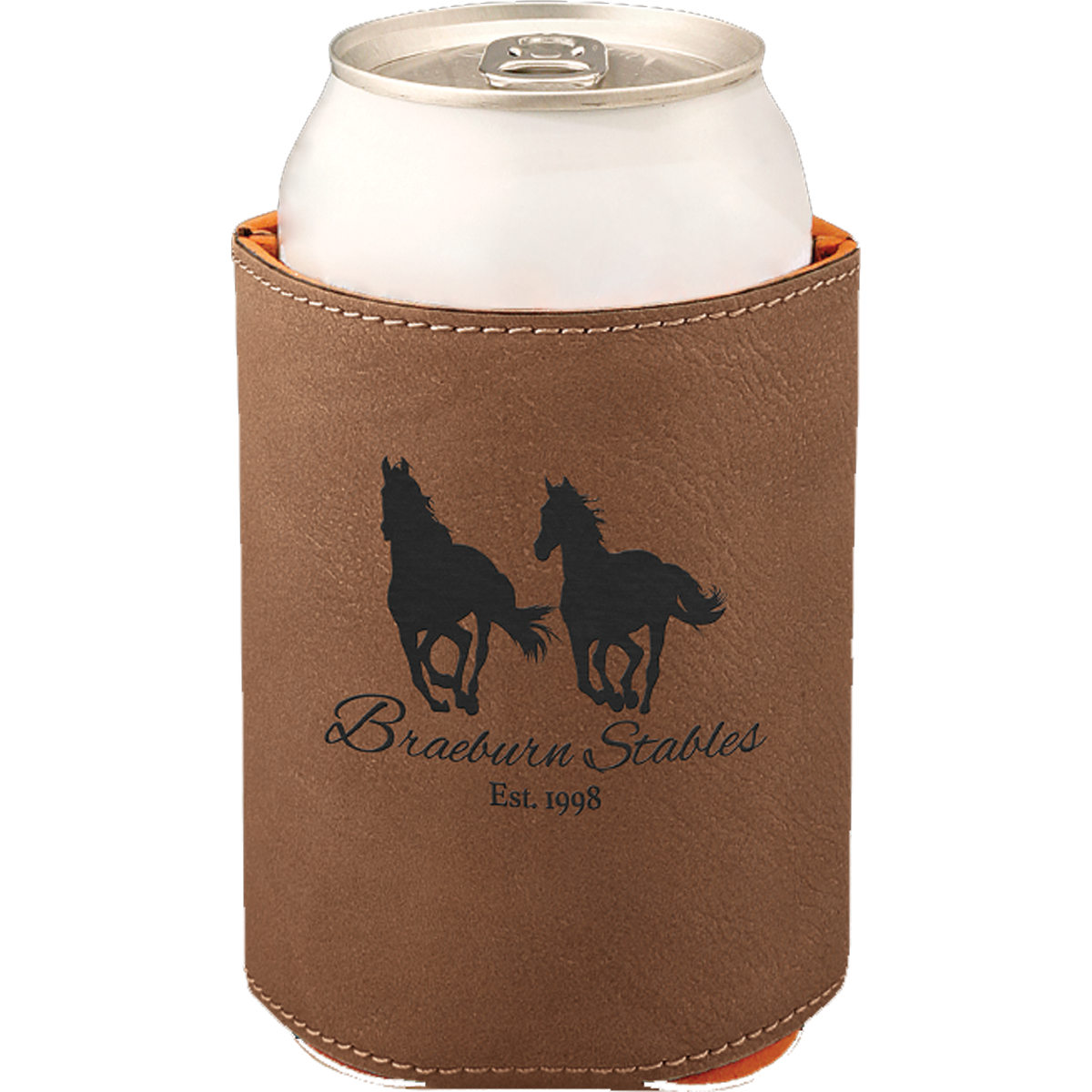 Personalized 3 3/4 Laserable Leatherette Beverage Holder - LZR