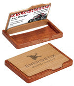 Custom Wooden Business Card Holder - EZ Corporate Clothing
 - 1