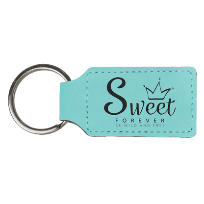 2 3/4" x 1 1/4" Laserable Leatherette Rectangle Keychain - LZR