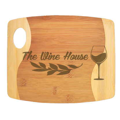 Bamboo Two Tone Cutting Board with Handle - LZR