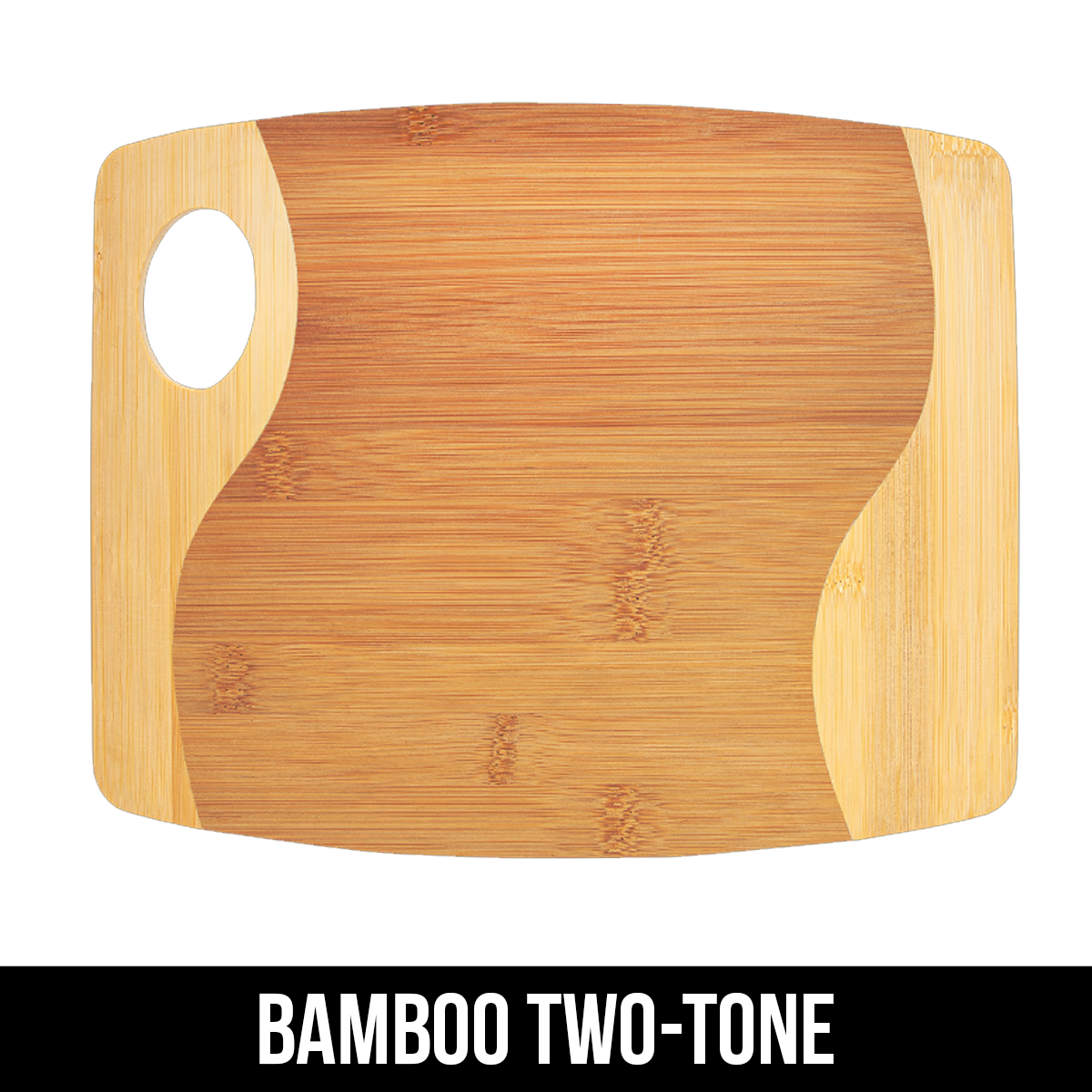 Bamboo Two Tone Cutting Board with Handle - LZR