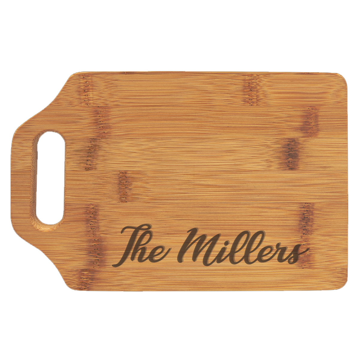 Custom Engraved Bamboo Cutting Board with Handle - LZR