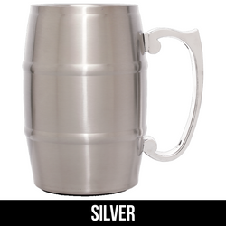 17 oz. Stainless Steel Barrel Mug with Handle - LZR