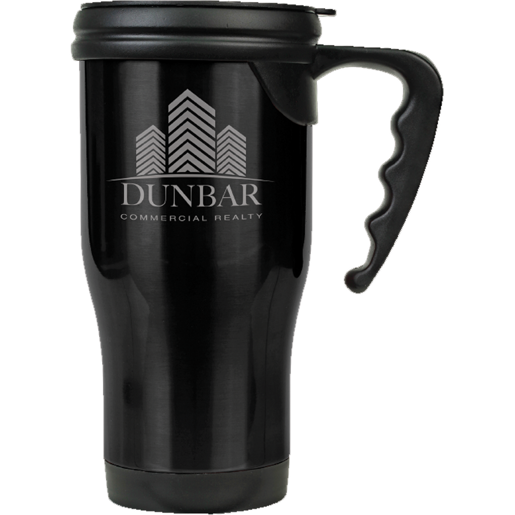 14 oz. Laserable Stainless Steel Travel Mug with Handle