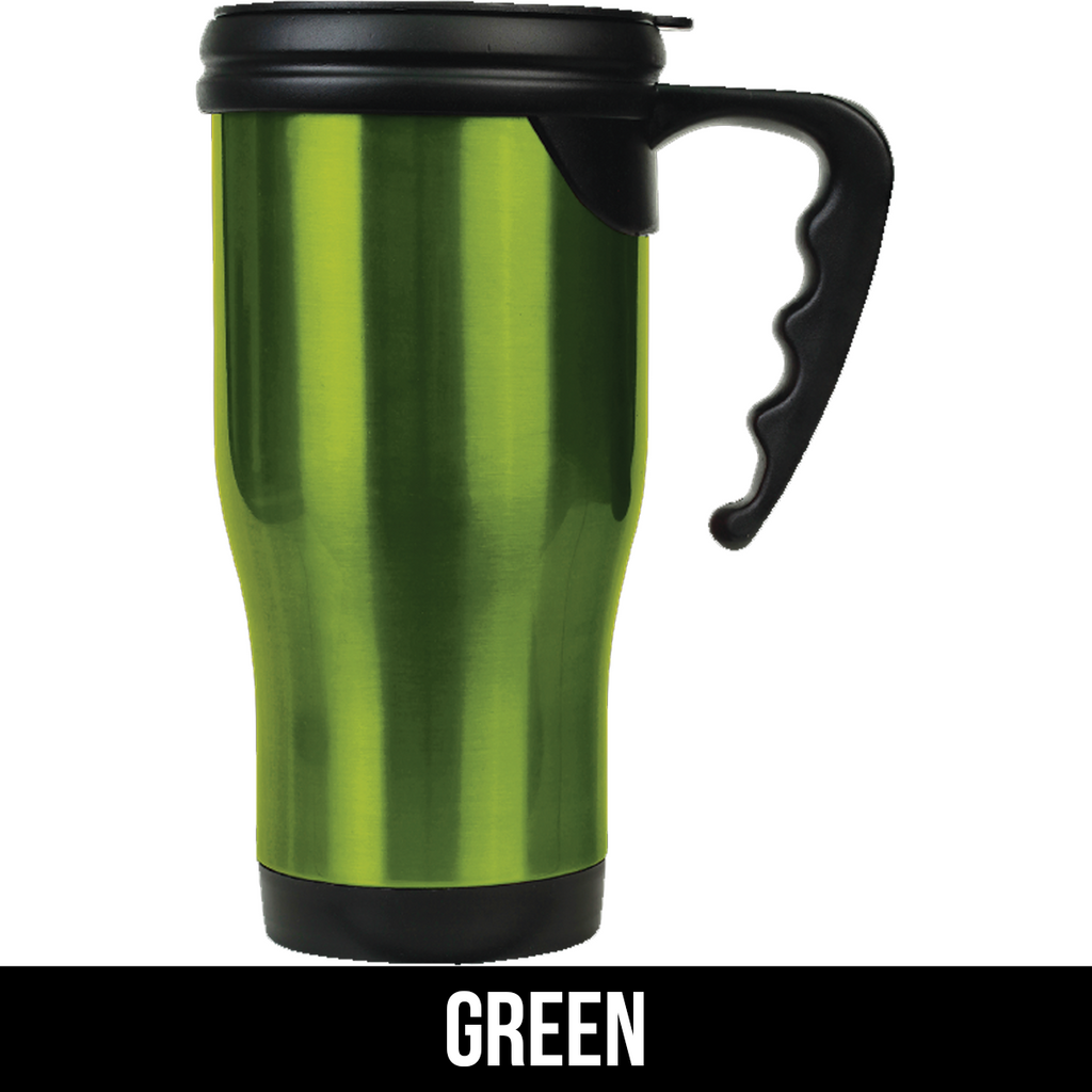 14 oz stainless steel green urbana travel mug [3135103