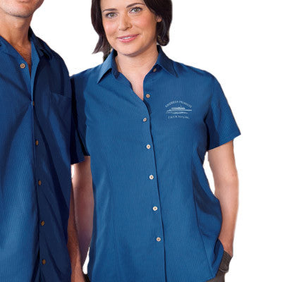 Harriton Ladies Barbados Textured Camp Shirt - EZ Corporate Clothing
 - 1