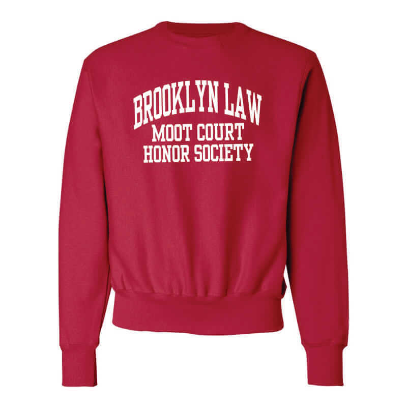 Champion Crewneck Sweatshirt, Full Front Design - Brooklyn Law School Company Store