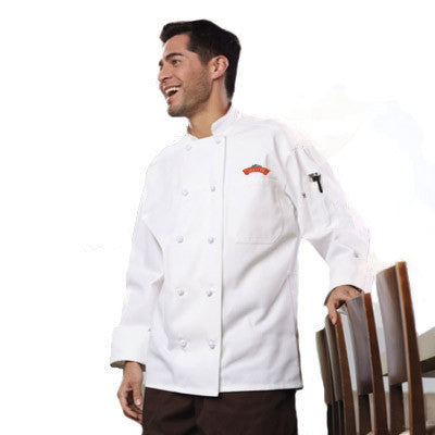 Knot Button Chef Coat with Thermometer Pocket, Red Kap