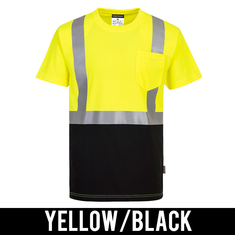 Portwest Nashville Two-Tone Reflective T-Shirt, Yellow/Black