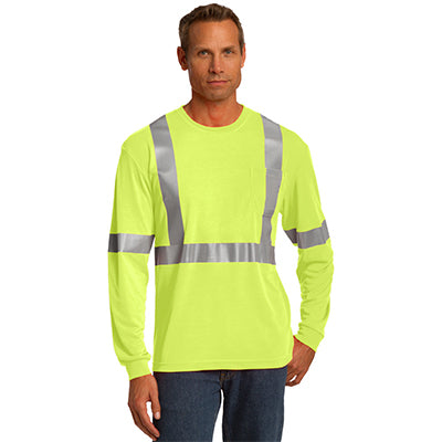 CornerStone Long-Sleeve Hi-Vis Safety Shirt, ANSI 107 Class 2