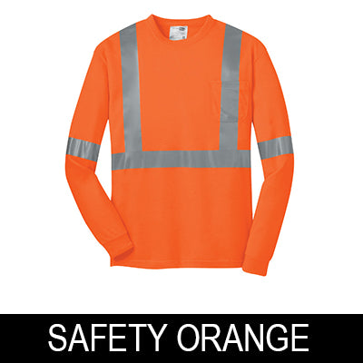 CornerStone Long-Sleeve Hi-Vis Safety Shirt, ANSI 107 Class 2