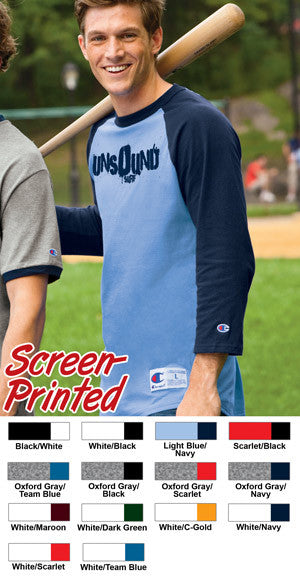 Champion 6.1oz. Tagless Raglan Baseball T-Shirt - EZ Corporate Clothing
 - 2